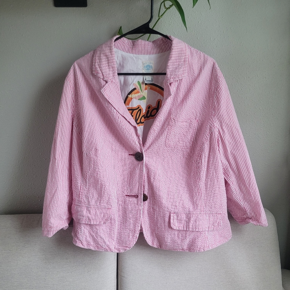 Old Navy Pink Seersucker Blazer